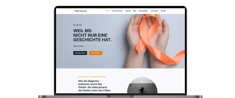 Bildschirmansicht eines Online-Portals