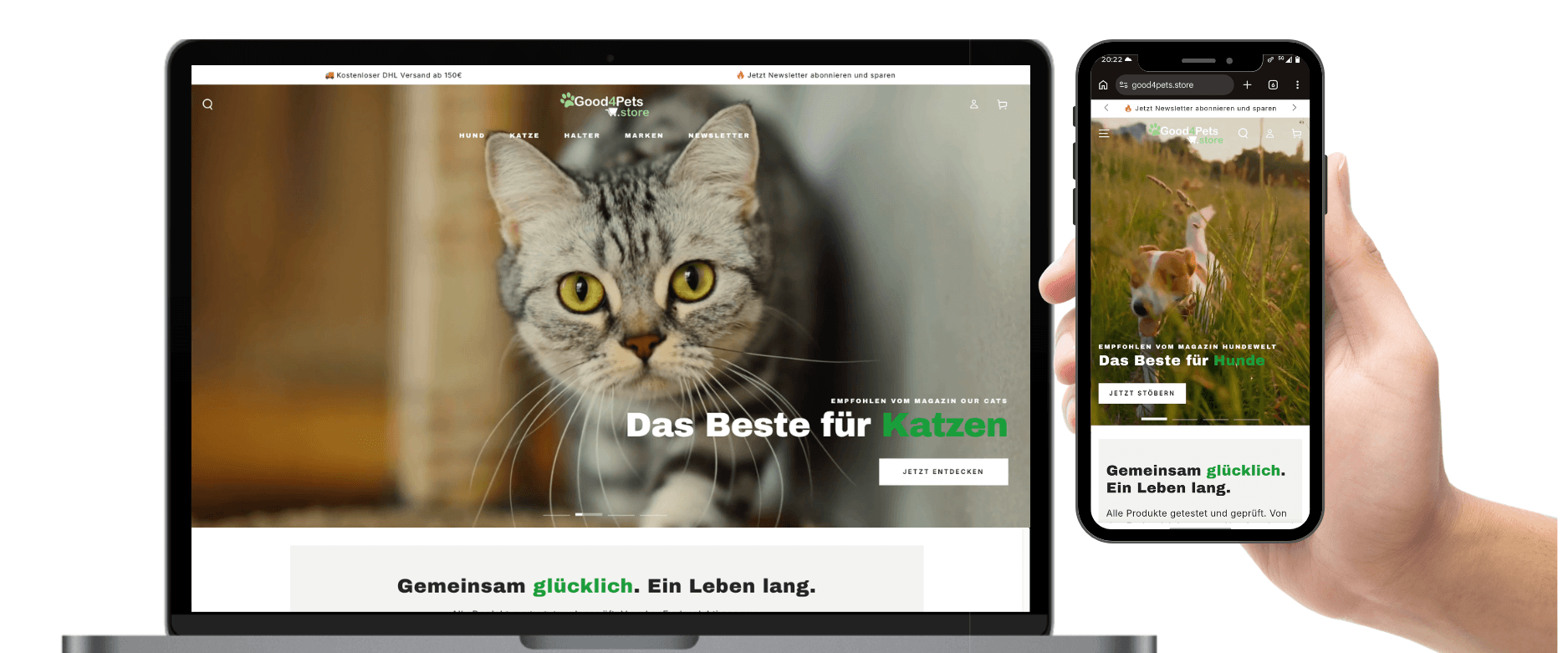 Bildschirmansicht eines Online-Portals