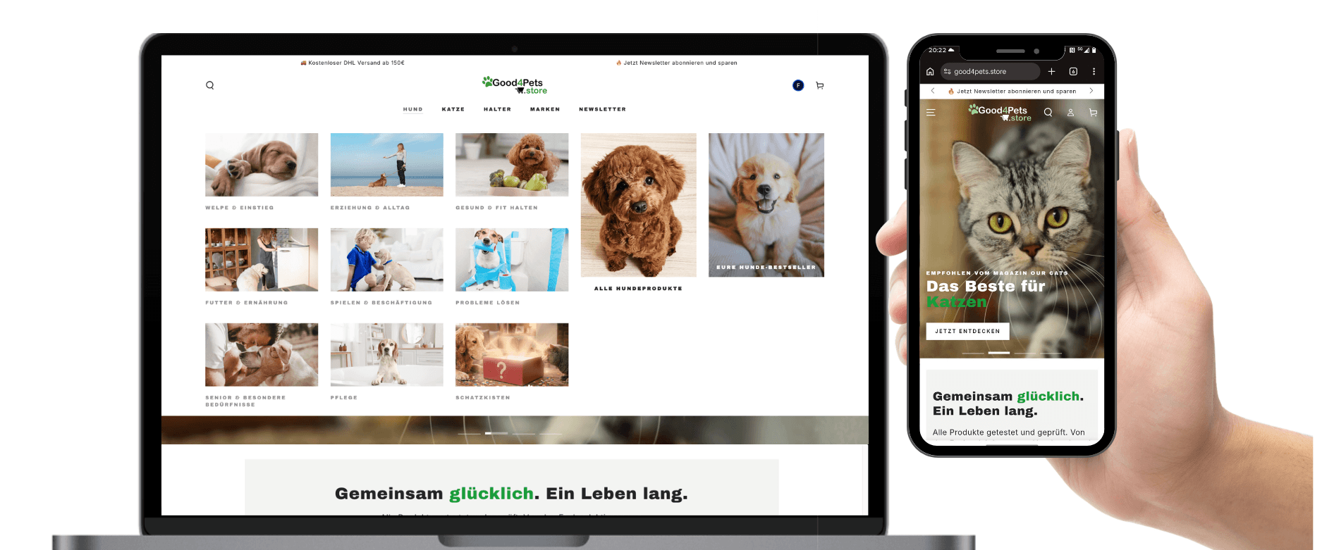 Bildschirmansicht eines Online-Portals